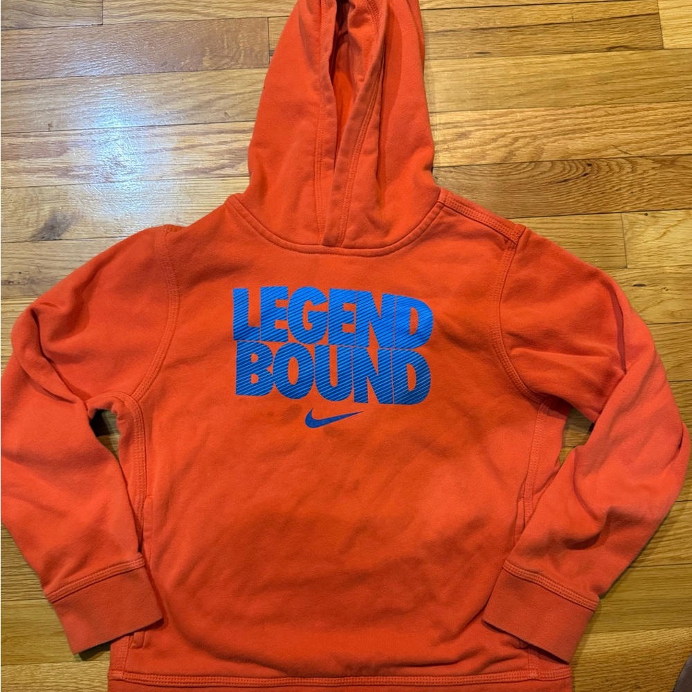 Nike Kids Orange and Blue Hoodie